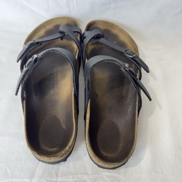 Birkenstock Womens Mayari Slip on Black Leather Sandals Size 40 USA 9/9.5 - Picture 5 of 7